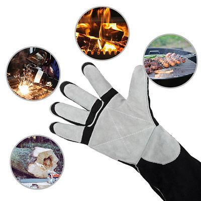 Image showing  Heat and Fire Resistant Leather Forge Mig Welding Gloves, Up to 932 deg. F