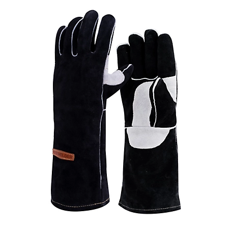 YesWelder Heat and Fire Resistant Leather Forge Mig Welding Gloves, AP-1201