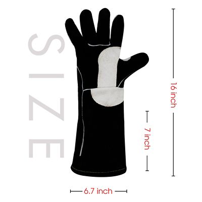 Image showing  Heat and Fire Resistant Leather Forge Mig Welding Gloves, Up to 572 deg. F