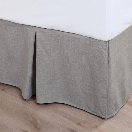 HiEnd Accents Solid Taupe Faux Linen Bed Skirt, 1 Piece