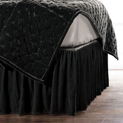 Image showing  Stella Faux Silk Velvet Bed Skirt, 1 pc.