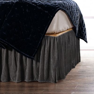 Image showing  Stella Faux Silk Velvet Bed Skirt, 1 pc.