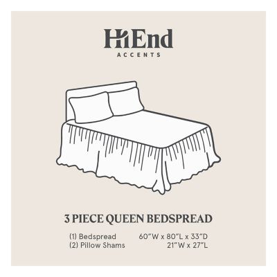 Image showing 2 th HiEnd Accents Stella Faux Silk Velvet Bedspread Set, 3 pc.
