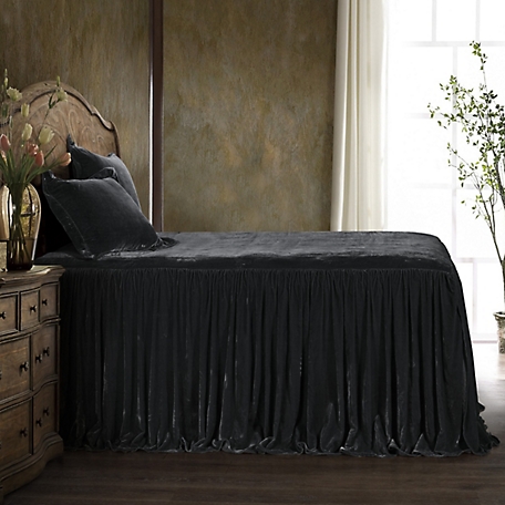 HiEnd Accents Stella Faux Silk Velvet Bedspread Set, 3 Piece