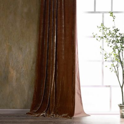 HiEnd Accents Stella Faux Silk Velvet Curtain, 48 in. x 108 in.