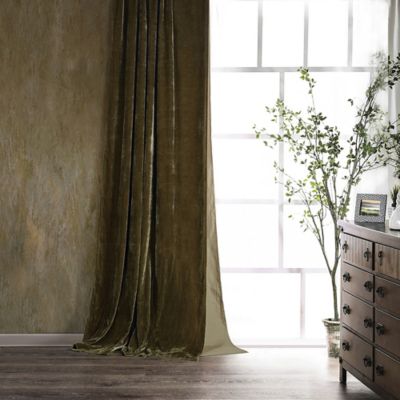 HiEnd Accents Stella Faux Silk Velvet Curtain, 48 in. x 108 in., 1 Piece