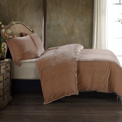 Image showing 1 th HiEnd Accents Stella Faux Silk Velvet Duvet Cover Set, 3 pc.