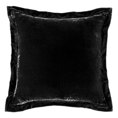 HiEnd Accents Stella Faux Silk Velvet Flanged Euro Sham, 27 in. x 27 in., 1 Piece