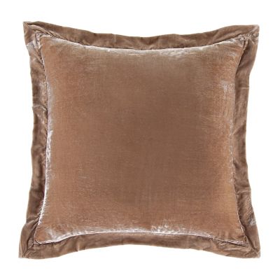 HiEnd Accents Stella Faux Silk Velvet Flanged Euro Sham, 27 in. x 27 in., 1 Piece