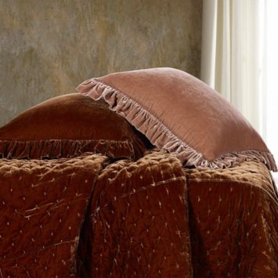 Image showing  Stella Faux Silk Velvet Ruffled Euro Sham, 27 x 27 in.