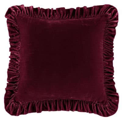 HiEnd Accents Stella Faux Silk Velvet Ruffled Euro Sham, 27 in. x 27 in., 1 Piece