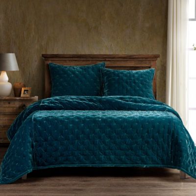 Image showing  Stella Faux Silk Velvet Quilt Set, 3 pc.