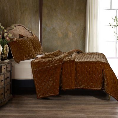 Image showing 1 th HiEnd Accents Stella Faux Silk Velvet Quilt Set, 3 pc.