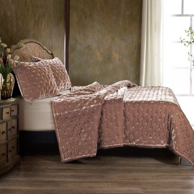 Image showing  Stella Faux Silk Velvet Quilt Set, 3 pc.