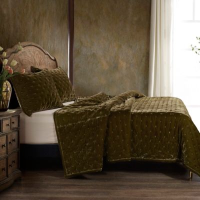 Image showing  Stella Faux Silk Velvet Quilt Set, 3 pc.