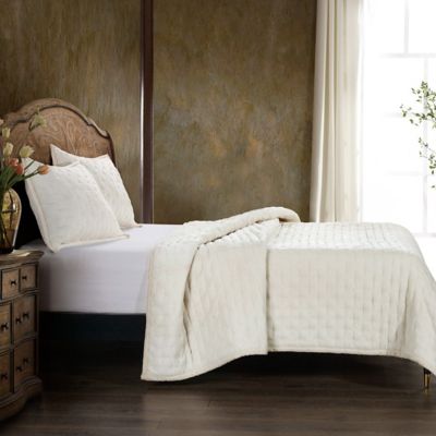 Image showing 1 th HiEnd Accents Stella Faux Silk Velvet Quilt Set, 3 pc.