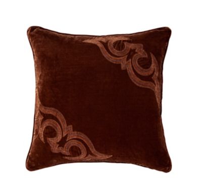 HiEnd Accents Stella Boot Stitch Faux Silk Velvet Pillow, 22 in. x 22 in., 1 Piece