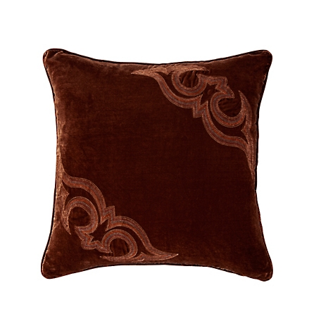 HiEnd Accents Stella Boot Stitch Faux Silk Velvet Pillow, 22 in. x 22 in., 1 Piece
