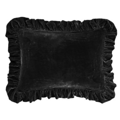HiEnd Accents Stella Faux Silk Velvet Ruffled Dutch Euro Pillow, 27 in. x 39 in., 1 Piece