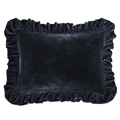 HiEnd Accents Stella Faux Silk Velvet Ruffled Dutch Euro Pillow, 27 in. x 39 in., 1 Piece