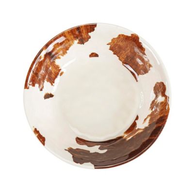 Paseo Road by HiEnd Accents Elsa Cowhide Melamine Bowl Set, Butterscotch, 4PC