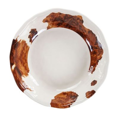 Paseo Road by HiEnd Accents Elsa Cowhide Melamine Serving Bowl, Butterscotch, 1PC