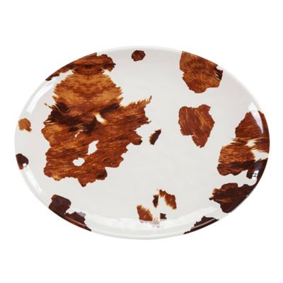 Paseo Road by HiEnd Accents Elsa Cowhide Melamine Serving Platter, Butterscotch, 1PC