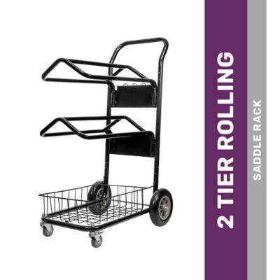 DuMOR 2-Tier Rolling Saddle Rack