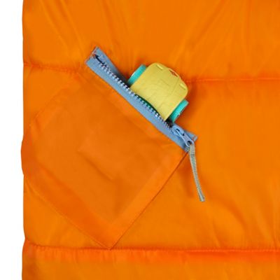 Image showing  Sleep-N-Pack: Packable Sleeping Bag, Little Kid 3-6 yrs - Tangelo/Glow-In-The-Dark Dinosaurs