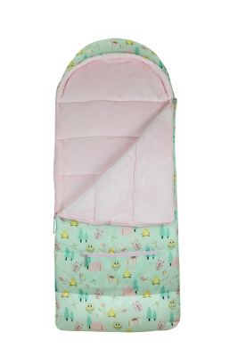 mimish Sleep-N-Pack: Packable Sleeping Bag, Little Kid 3-6 yrs - Camping Animals