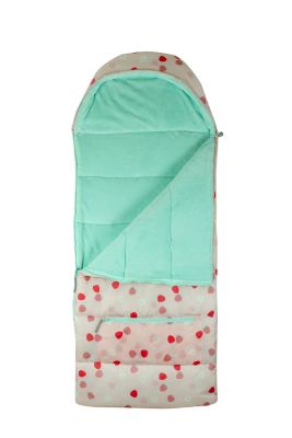 mimish Sleep-N-Pack: Packable Sleeping Bag, Little Kid 3-6 yrs - Strawberries & Daisies