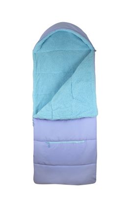 mimish Sleep-n-Pack: Packable Sleeping Bag, Big Kid 7-12+ yrs - Violet Dream/ClearWater Sherpa Lined