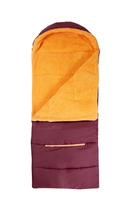 mimish Sleep-n-pack: Packable Sleeping Bag, Big Kid 7-12+ yrs - WinterBerry/Goldenrod Sherpa