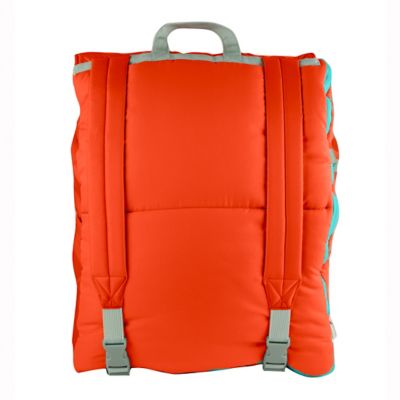 Image showing  Sleep-n-pack: Packable Sleeping Bag, Big Kid 7-12+ yrs - Orange Oasis/Turquoise Sherpa