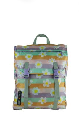Image showing  Sleep-n-Pack, Packable Kid's Sleeping Bag & Backpack, Outdoor Rated, 7-12 Yrs, Happy Daisy Stripes, Cozy Fleece Lined