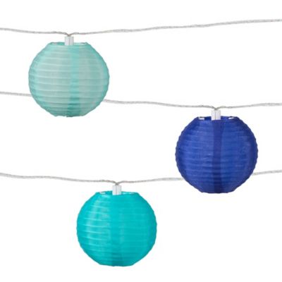 Allsop Home & Garden Glow Soji Solid Solar String Lights, Watery Blue