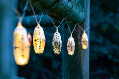 Image showing  15 ft. 10-Light Outdoor Metallic Marrakesh Star Solar String Lights