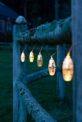 Image showing 6 th Allsop Home & Garden 15 ft. 10-Light Outdoor Metallic Marrakesh Star Solar String Lights