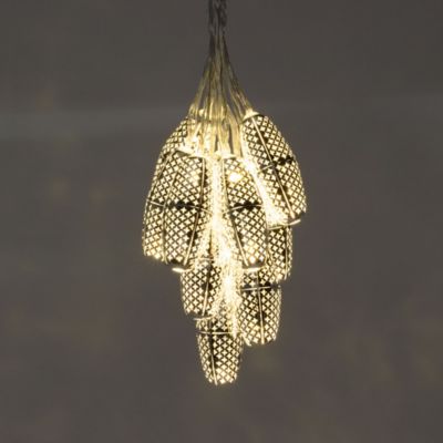 Image showing 8 th Allsop Home & Garden 15 ft. 10-Light Outdoor Metallic Marrakesh Star Solar String Lights