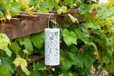 Image showing 4 th Allsop Home & Garden Punched Metal Bloom Lantern, White