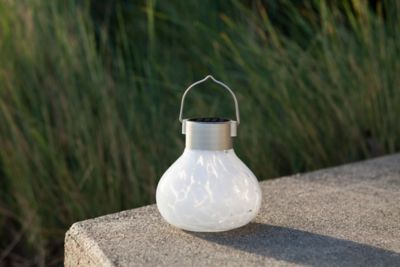 Image showing  Solar Glass Tea Lantern, White