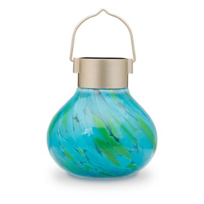 Allsop Home & Garden Solar Glass Tea Lantern, Mint