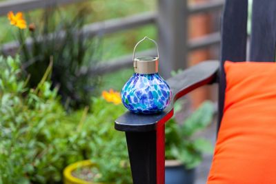 Image showing  Solar Glass Tea Lantern, Tidal Blue