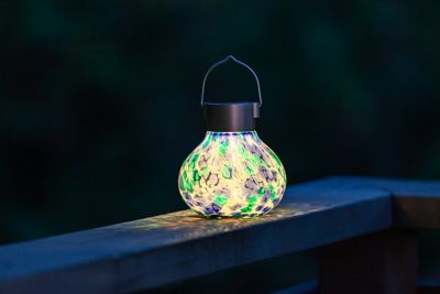 Image showing 5 th Allsop Home & Garden Solar Glass Tea Lantern, Tidal Blue