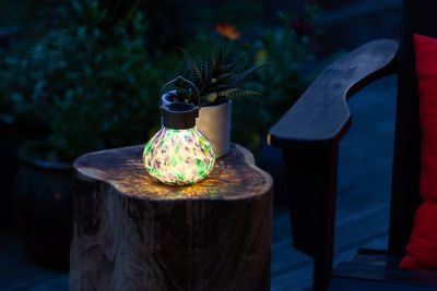 Image showing 6 th Allsop Home & Garden Solar Glass Tea Lantern, Tidal Blue