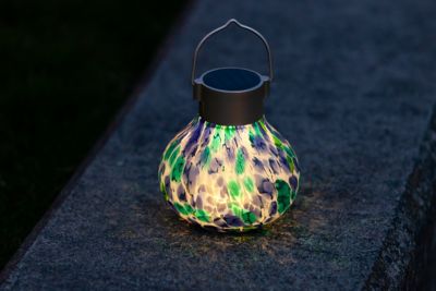 Image showing 7 th Allsop Home & Garden Solar Glass Tea Lantern, Tidal Blue
