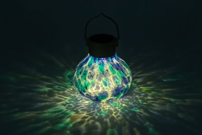 Image showing 9 th Allsop Home & Garden Solar Glass Tea Lantern, Tidal Blue