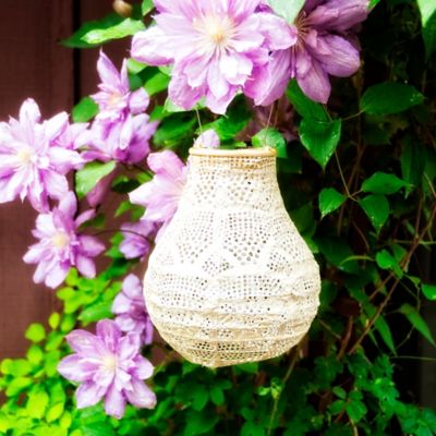 Image showing  Soji Stella Bulb Wave Lantern, Pearl