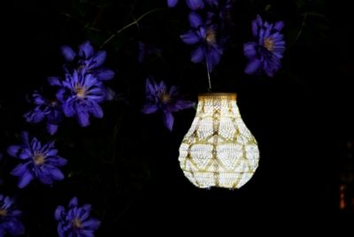 Image showing 5 th Allsop Home & Garden Soji Stella Bulb Wave Lantern, Pearl