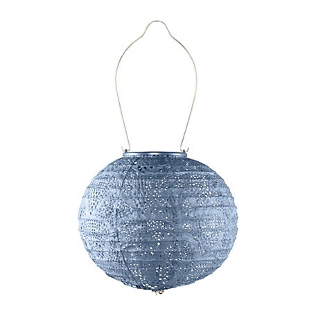 Allsop Home & Garden Soji Stella Globe Wave Lantern, Metallic Blue